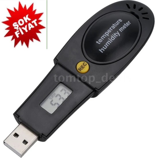 Dijital USB LCD Data Logger Termo-Higrometre(Pil ilave değıldir) 